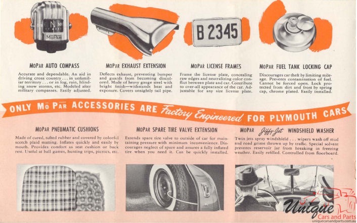 1948 Plymouth Mopar Accessories Brochure Page 1